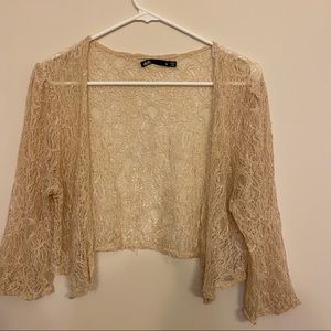 Lace cropped cardigan
